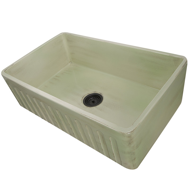 Vineyard 33'' L Single Basin Kitchen Sink, Shabby Green