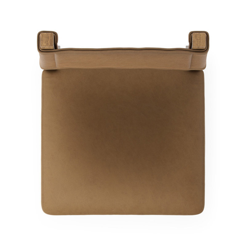 Side Chair in Charcoal, Leather Maestro Camel, Natural