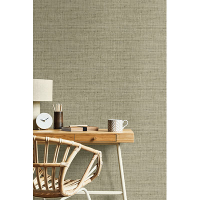 Designs Taupe Wild Bind Embossed Vinyl Unpasted Wallpaper