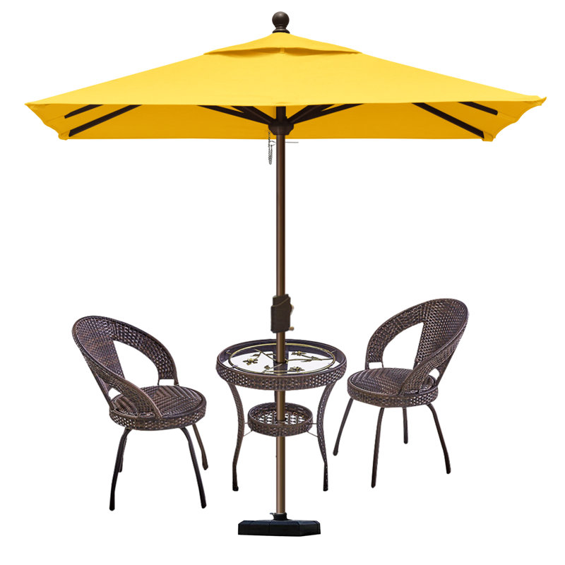 Parasol de marché carré 6 pi Nahlani, Jaune