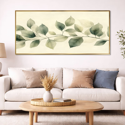 «Soft Sage Leaves IV - Green Botanical», œuvre d'art sur toile
