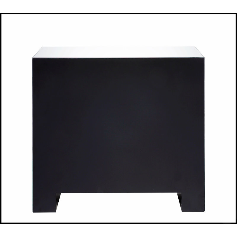 Armoire console en miroir avec 3 tiroirs, finition biseautée pour un rangement et une présentation élégants