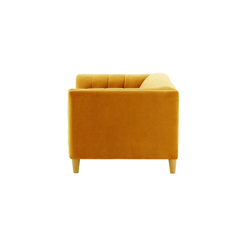 Orlis 2 Seater Velvet Sofa, Yellow