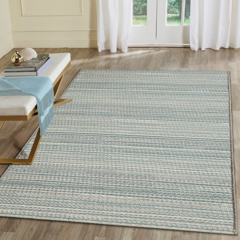 Striped Indoor / Outdoor Rug, Rectangle 3'3" x 4'11"