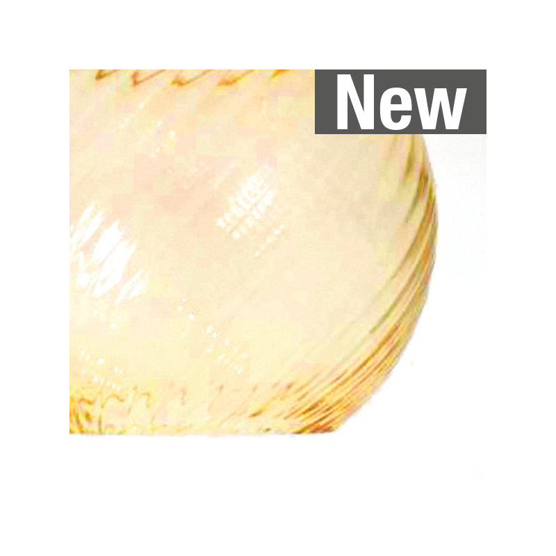 Oto Suspension Lin Smoky Striped Mirrored Steel G9 Ul, Amber, Satin Nickel
