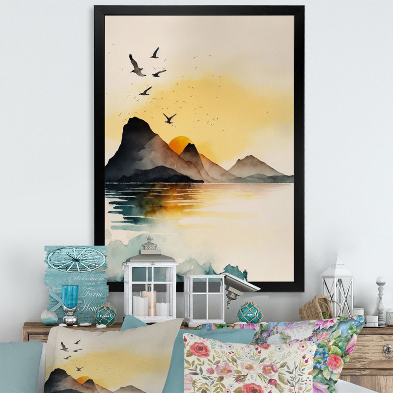 «Blue and Gray Mountain Lake Reflection III», reproduction sur toile, H 44 po x l 34 po x P 1,5 po