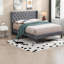 Lit tapissier moderne en velours, support en bois massif, grand lit pour la maison