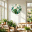 "Tropical Leaves", horloge murale en verre-2101418434