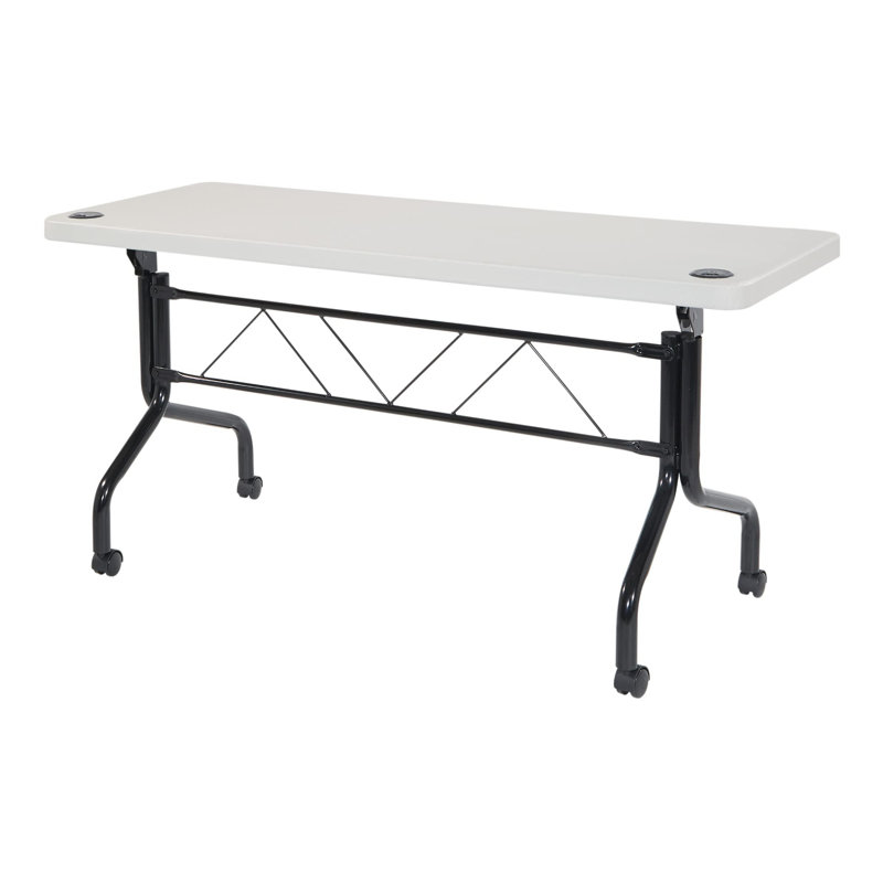 Resin Multipurpose Flip Training Table With Locking Casters For Home And Office, 5 Feet