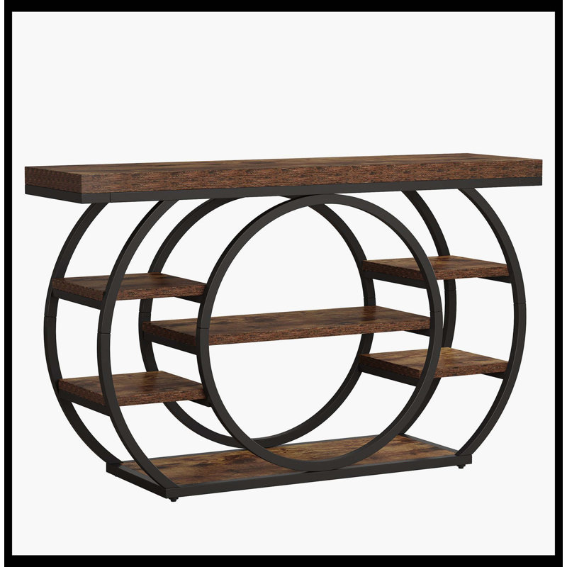 Console 47,24 ", canapé industriel à 5 niveaux avec structure en métal