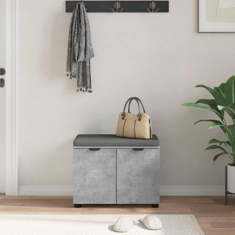 Storage Bench, 46cm H x 60cm W x 38cm D, Concrete Grey