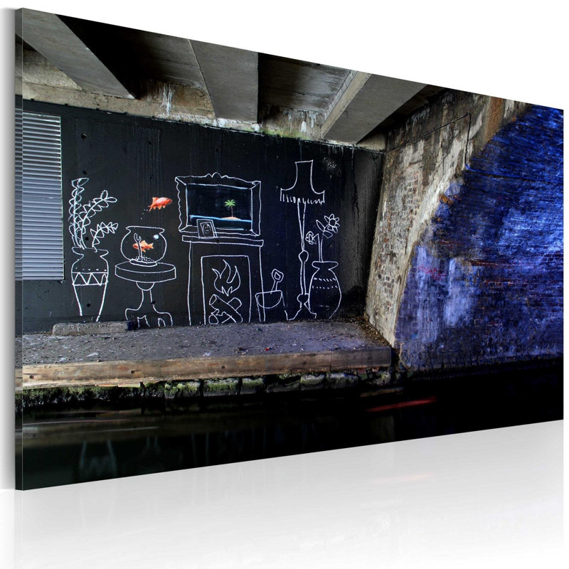 Crescio Banksy My Living Room sur impression sur toile
