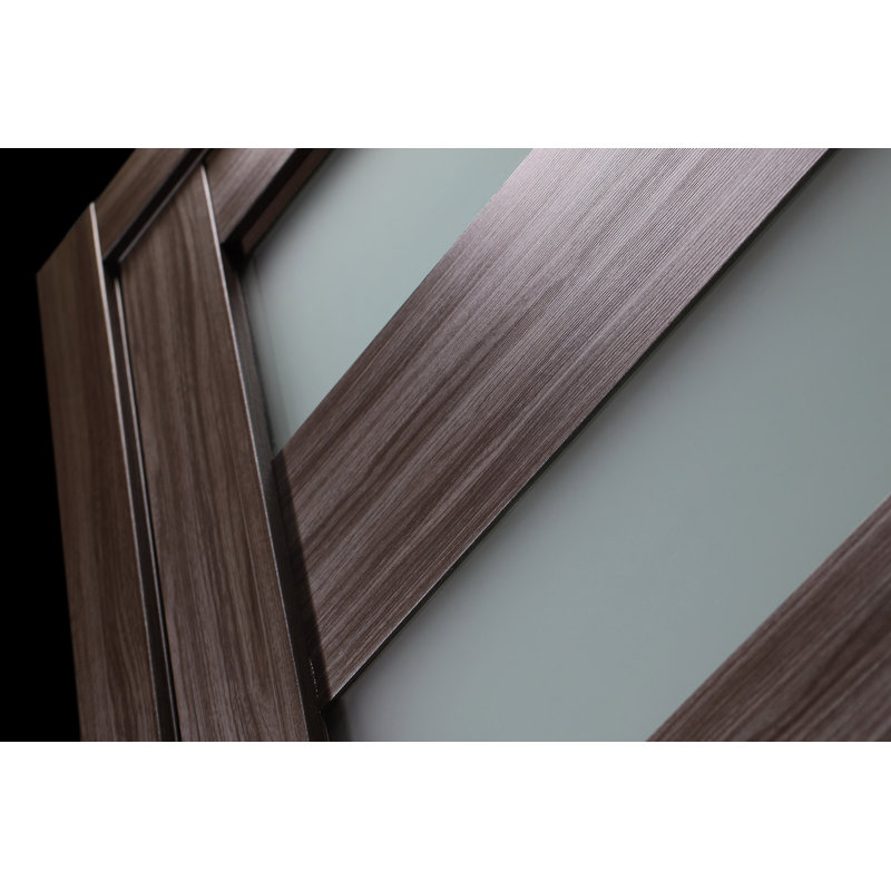Gray Oak Solid Pine and Frosted Glass Modern Interior Door