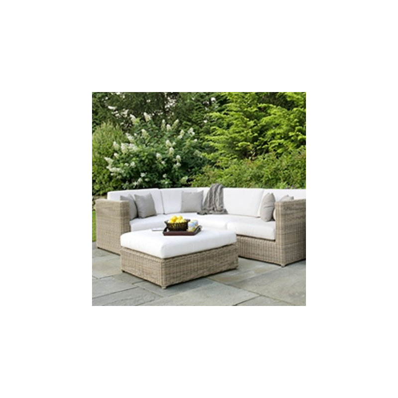 Sag Harbor Outdoor Ottoman, Sag Harbor Classic White, Ash