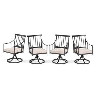 Fauteuil de patio pivotant avec coussin Aiona