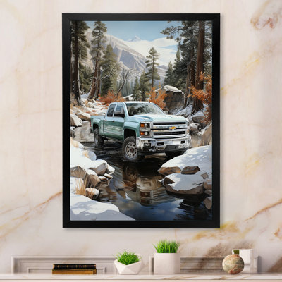 Choual, camionnette blanche Winter Wilderness - impression