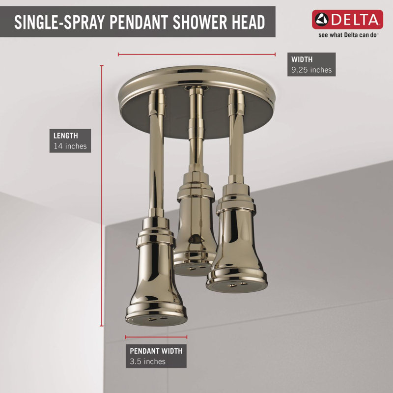 Pendant Full Rain Shower Head H2Okinetic®, Polished Nickel