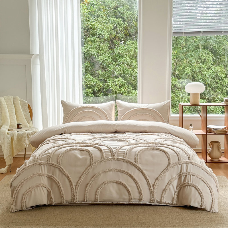 Microfiber Duvet Cover Set, King, Beige