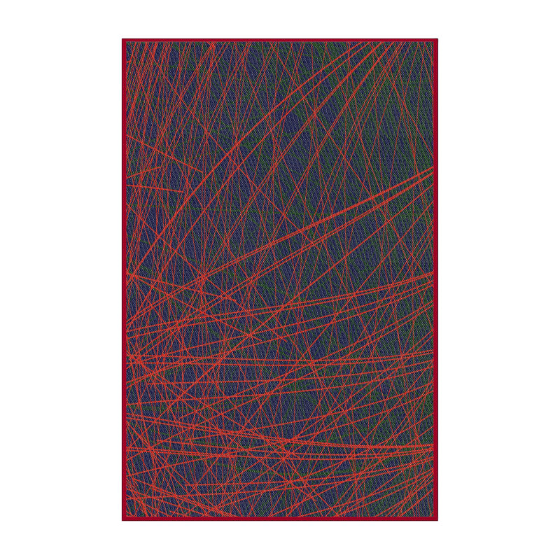 Laine tissée à la machine abstraite et polyester rouge/noir Tapis décoratif, Rectangle 8 pi x 10 pi