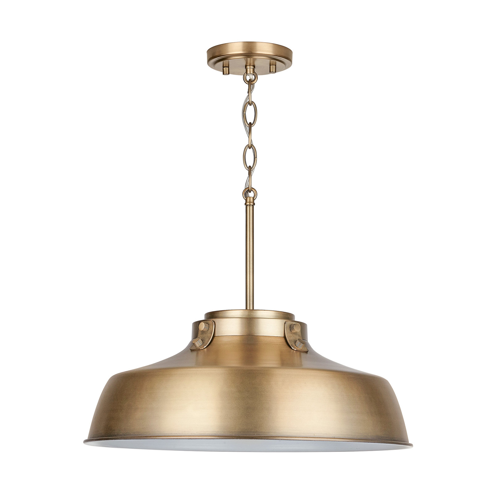 Luzon Single Light Metal Dimmable Pendant, Aged Brass