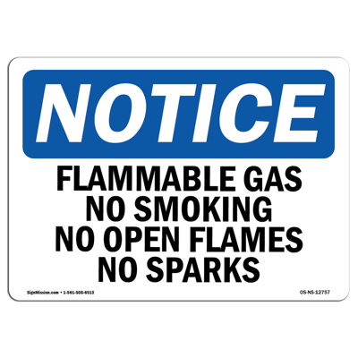 Notice Flammable Gas No Smoking