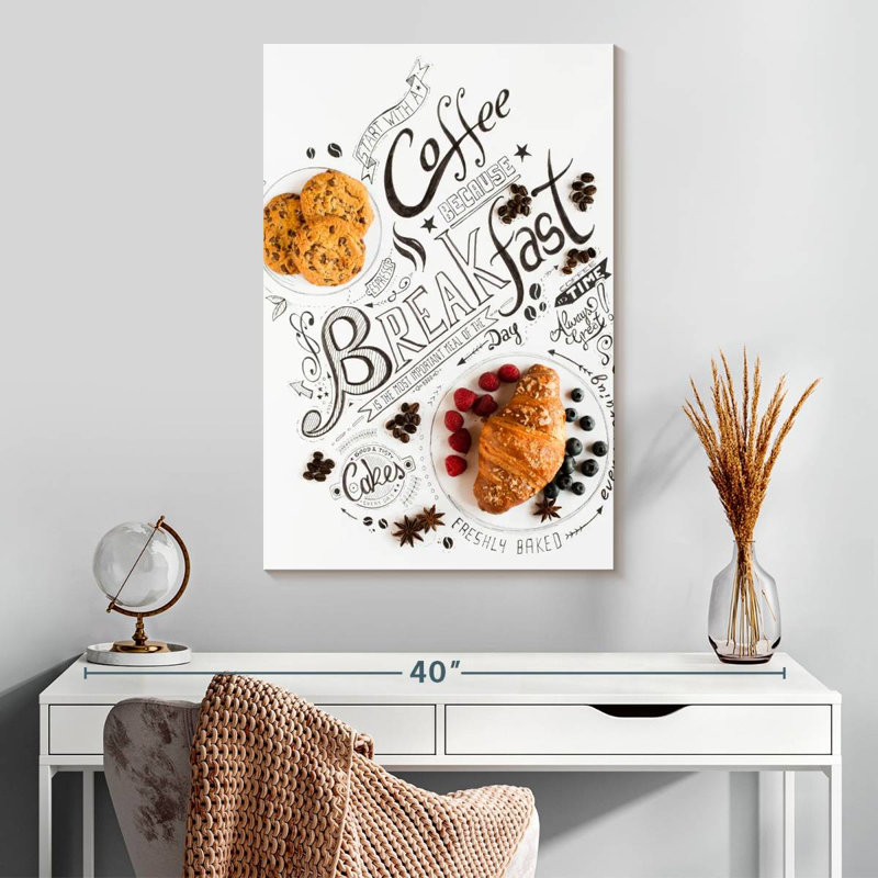 Yarlin déjeuner typographie pâtisseries, H 30 po x l 20 po