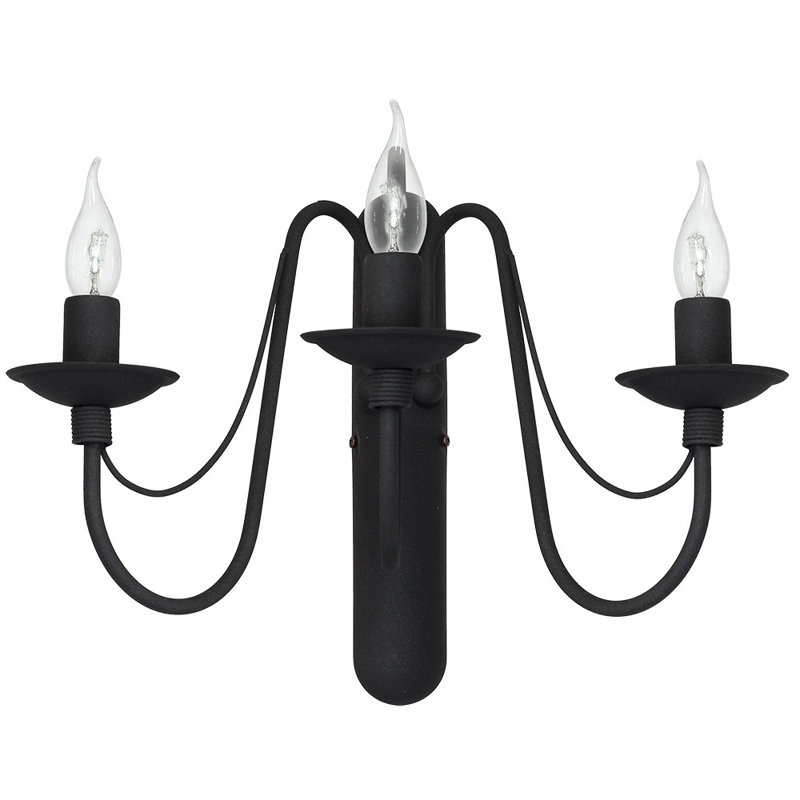 Brennan Candle Wall Light, Black