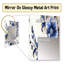 Motif victorien Killian bleu cobalt ornemental - miroir mural décoratif floral, miroir floral, impression d'art en métal-2022626807
