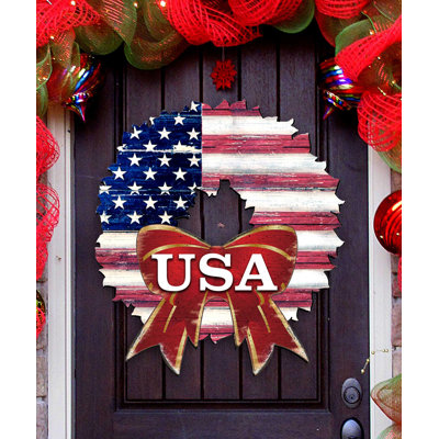 Cintre de porte de couronne de drapeau américain USA