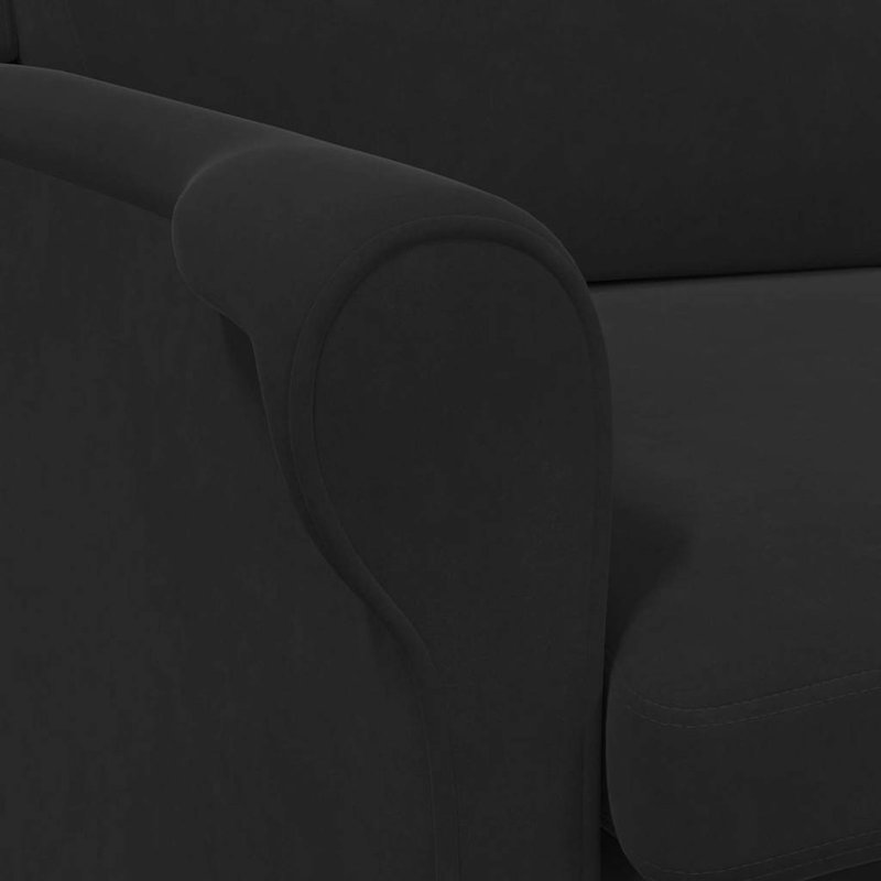 Fauteuil vidaXL en velours noir, Noir