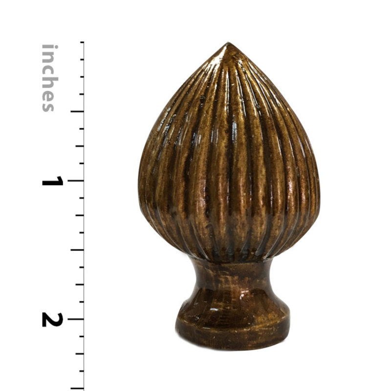 Faîteau lampe à poires à côtes, Laiton antique