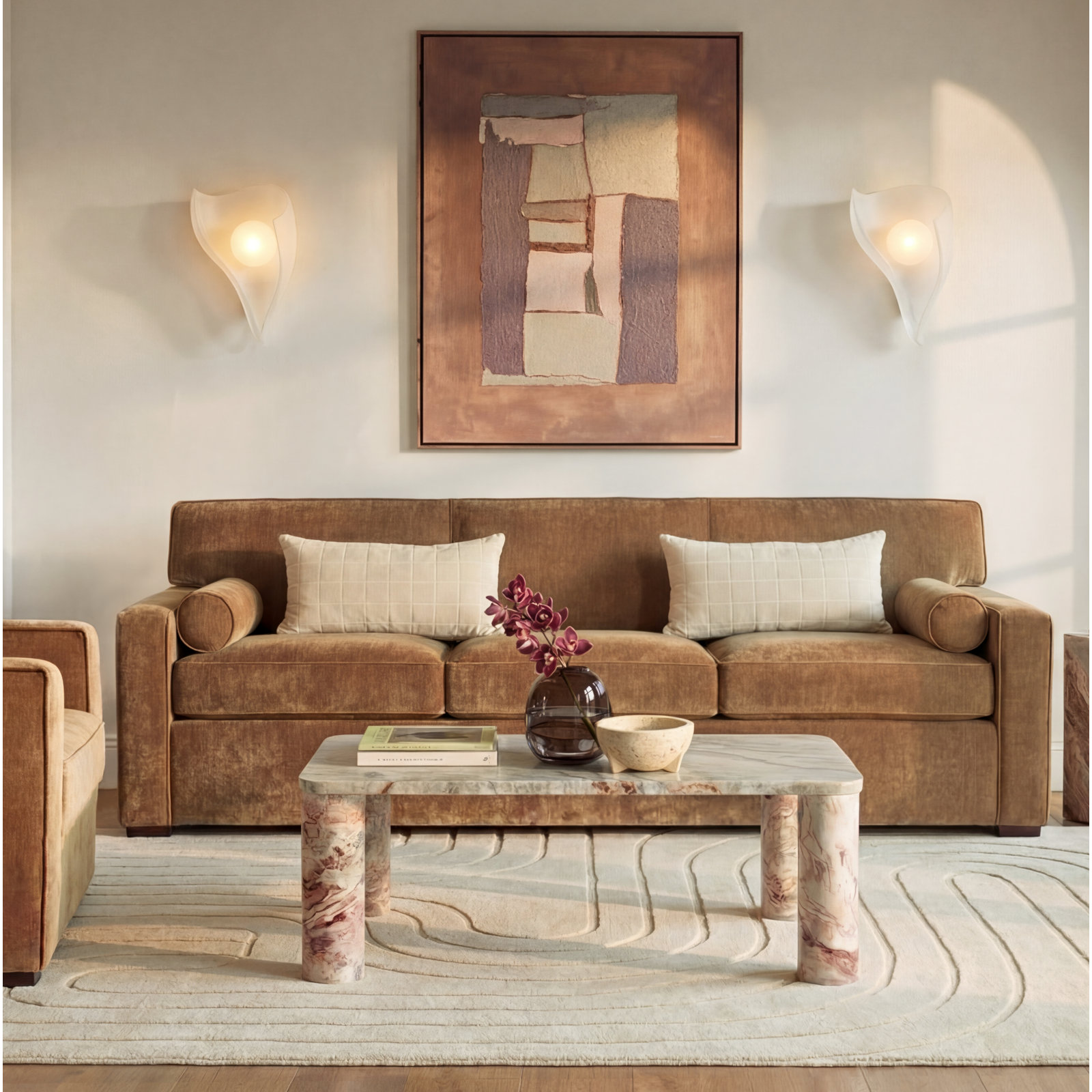 Moonstone Single Light Sconce, Gesso White