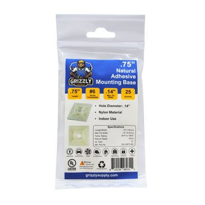 .75" 4-Way Adhesive Cable Mounts 25/bag