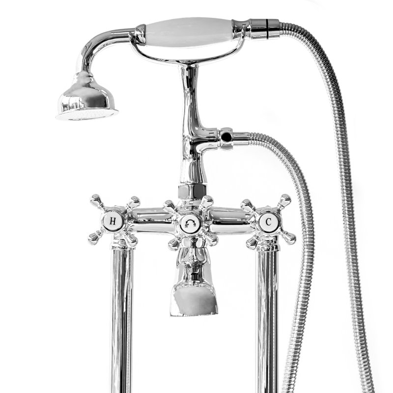 SevenFalls Floor Tub Spout with Diverter, Polished Chrome