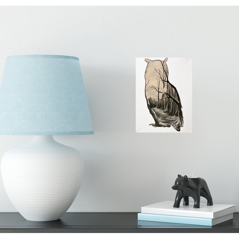 «White Owl» par Ed Capeau - peinture sur toile, H 10 po x l 8 po x P 0,15 po, Pas de tapis, Unframed