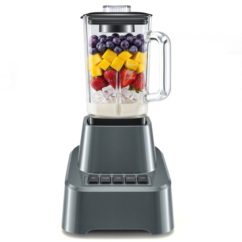 750W Professional Blender with 2.1L Jar, 4 Speeds, and Dishwasher Safe Parts, Gray