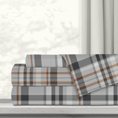 Ensemble de draps en polyester écossais