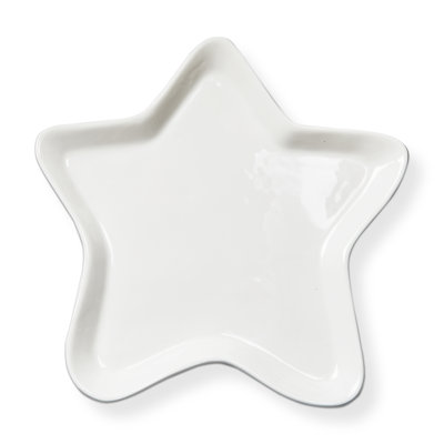 Star Platter White Earthenware Everyday