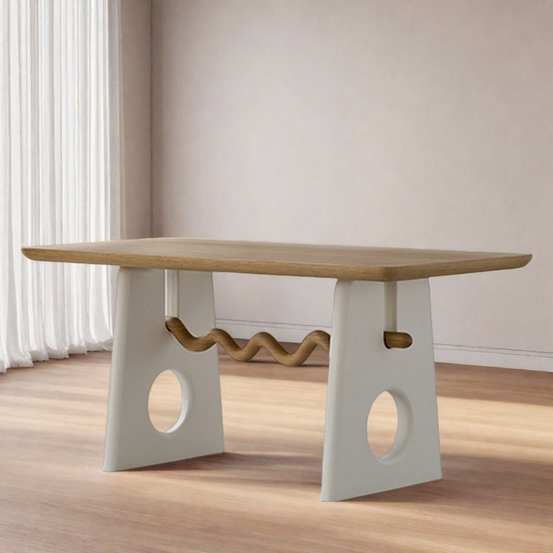 Table de salle à manger en bois massif de style français, H 29,5 po x L 62,9 po x l 31,4 po