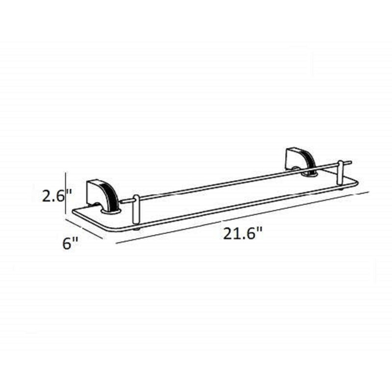 Zenor bathroom shelf. Polished chrome-golden crystals, Polished Chrome/Gold