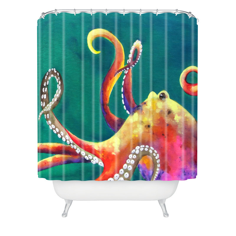 Rideau de douche simple mardi gras gras octopus