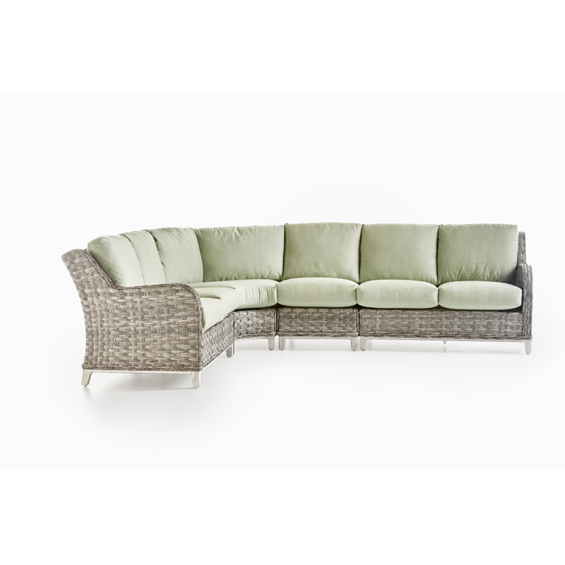 6 - Person Patio Conversation Set with Cushions, Canvas Canvas Sunbrella® Canvas, Light Pebble Gray