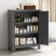 Armoire de rangement pour outils en métal de 47 po de hauteur, avec un grand espace de rangement pour le garage, l'entrepôt, le jardin, le bureau, le salon, la salle de bain et la buanderie (ardoise)