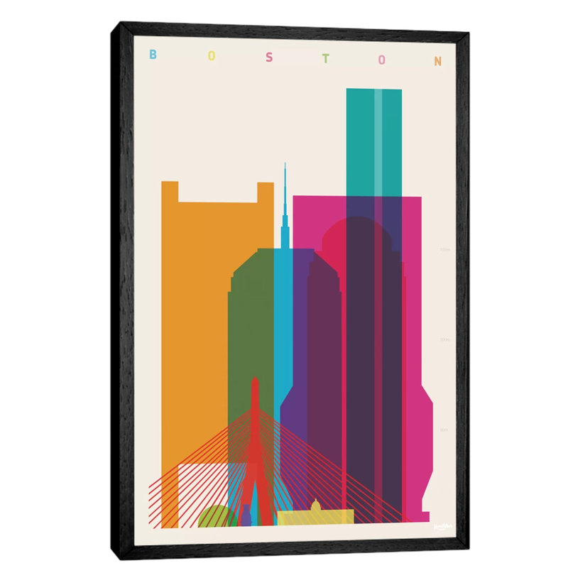Boston by Yoni Alter - Floater Frame Print on Canvas, Black Framed