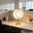 18'' H Modern Round Table Lamp, Moon Lamp Equipped With 3-Color Bulbs