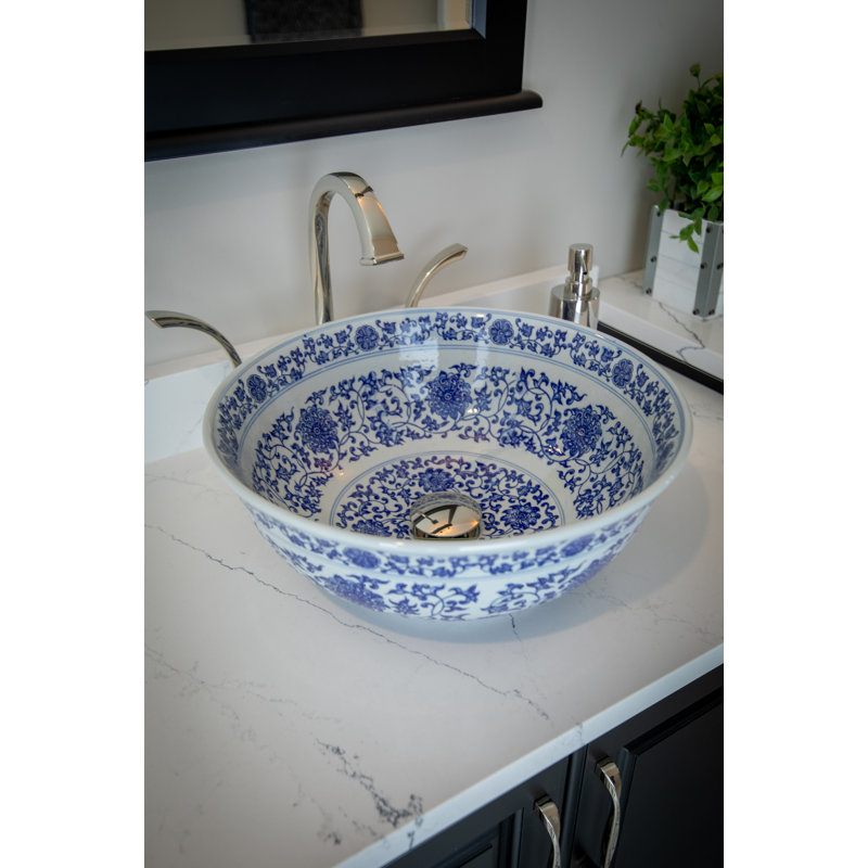 Eden Bath 16.5 " Vitreous China Circular Bathroom Sink