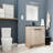 30 Inch Freestanding Bathroom Vanity With Black Ceramic Sink & 2 Soft-Close Cabinet Doors-179530174