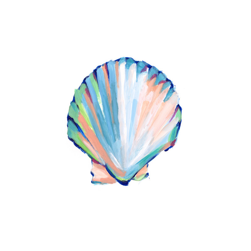 Pop Shell Study III by Ethan Harper - Painting on Canvas, 30 cm H x 20 cm W, Wrapped Canvas