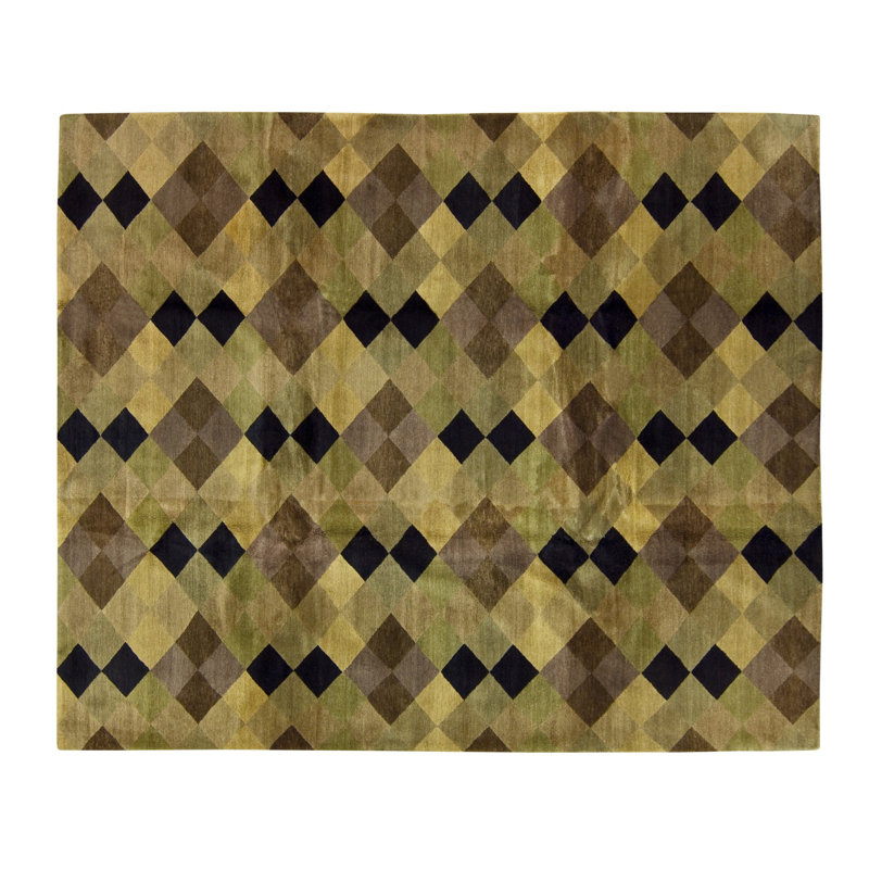 Argyle Wool Geometric Area Rug, Rectangle 9' x 12'