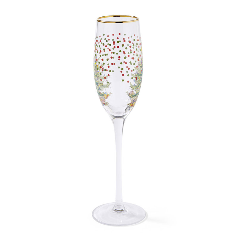 Polka Dot Champagne Flutes, Set of 4